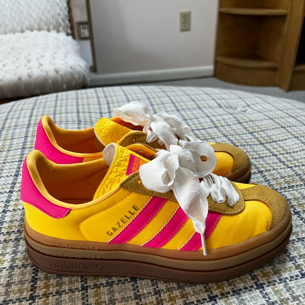 Adidas Women’s Gazelle Sneakers in Yellow & Pink